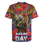 Kangaroo Koala Soldier ANZAC Personalised Rugby Jersey Camouflage Motif
