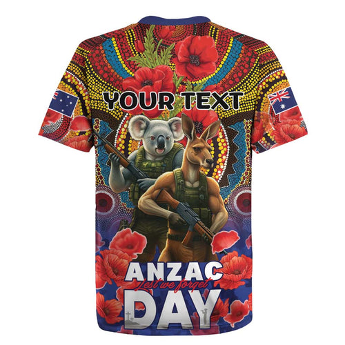 Kangaroo Koala Soldier ANZAC Personalised Rugby Jersey Camouflage Motif