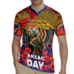 Kangaroo Koala Soldier ANZAC Personalised Rugby Jersey Camouflage Motif