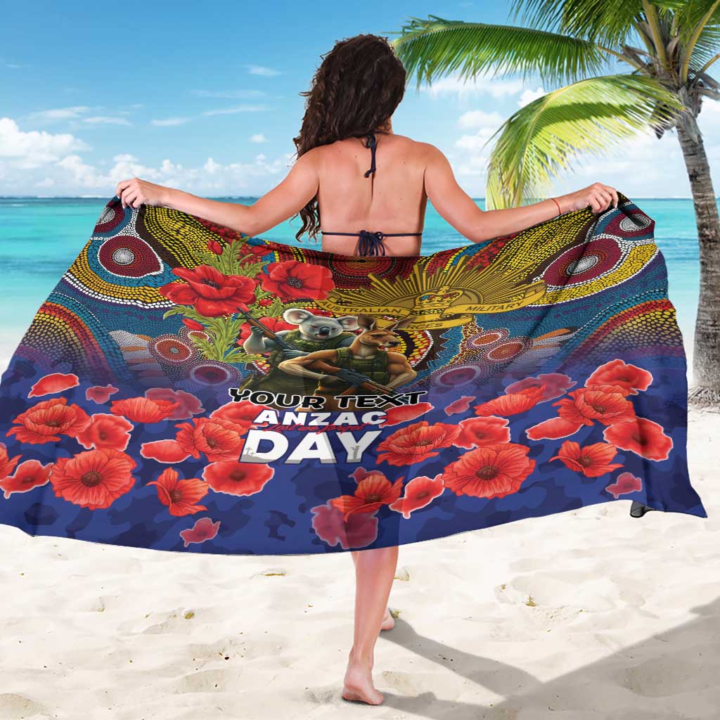 Kangaroo Koala Soldier ANZAC Personalised Sarong Camouflage Motif