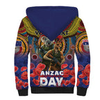 Kangaroo Koala Soldier ANZAC Personalised Sherpa Hoodie Camouflage Motif