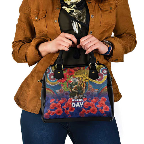 Kangaroo Koala Soldier ANZAC Personalised Shoulder Handbag Camouflage Motif