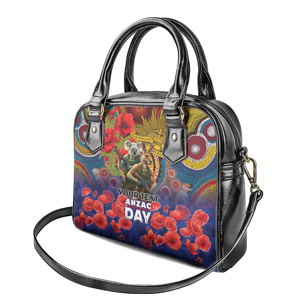 Kangaroo Koala Soldier ANZAC Personalised Shoulder Handbag Camouflage Motif