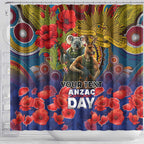 Kangaroo Koala Soldier ANZAC Personalised Shower Curtain Camouflage Motif