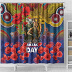 Kangaroo Koala Soldier ANZAC Personalised Shower Curtain Camouflage Motif