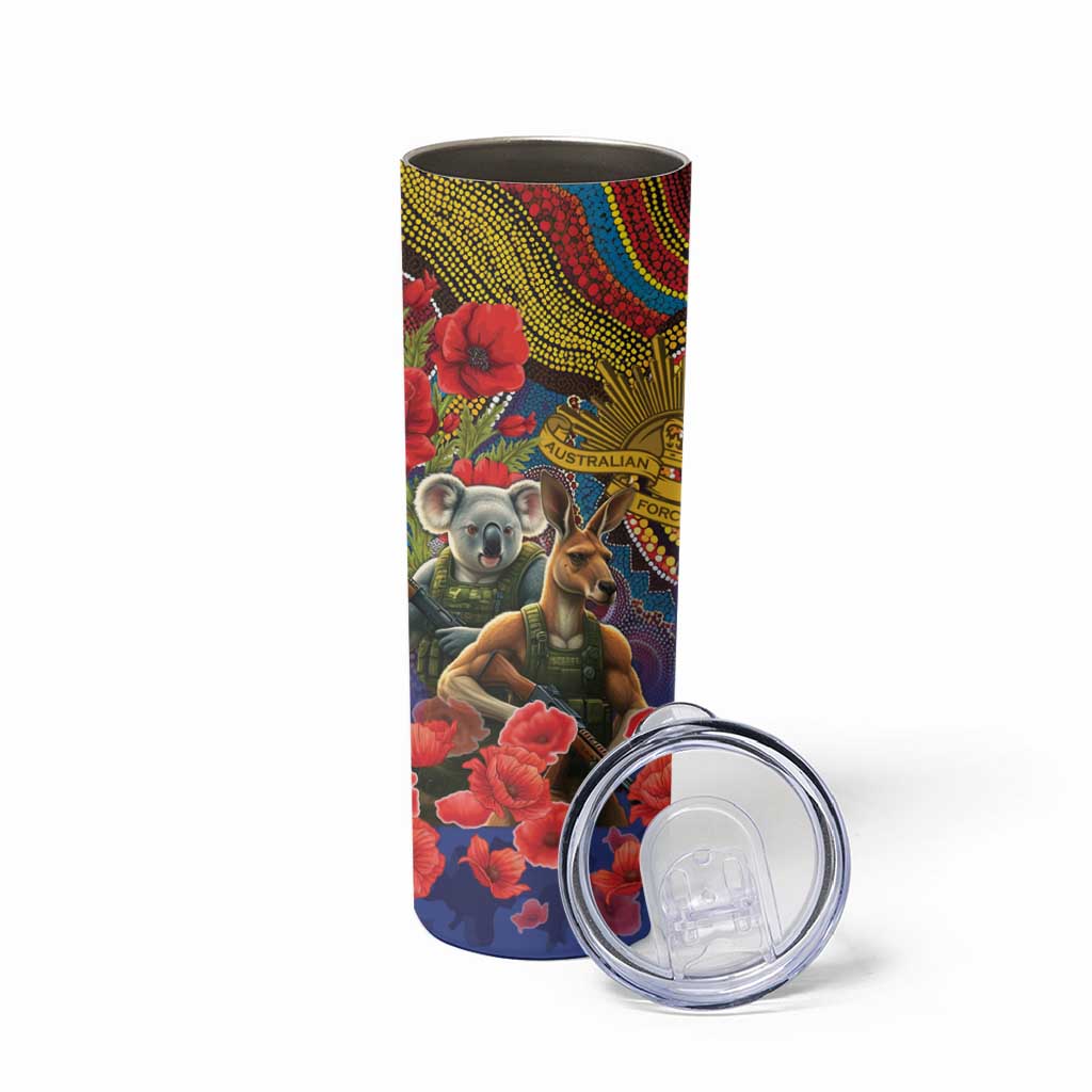 Kangaroo Koala Soldier ANZAC Personalised Skinny Tumbler Camouflage Motif