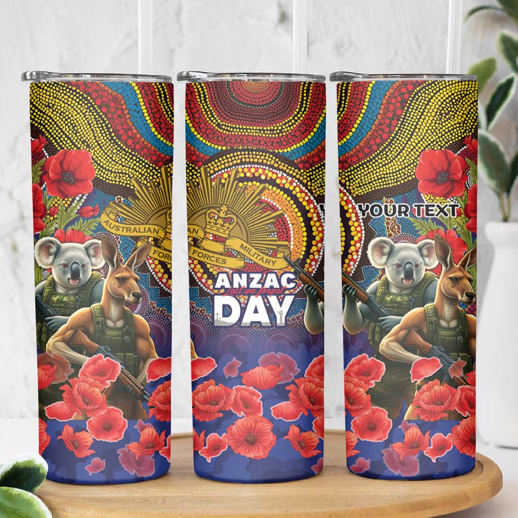 Kangaroo Koala Soldier ANZAC Personalised Skinny Tumbler Camouflage Motif