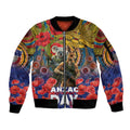 Kangaroo Koala Soldier ANZAC Personalised Sleeve Zip Bomber Jacket Camouflage Motif