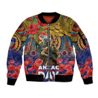 Kangaroo Koala Soldier ANZAC Personalised Sleeve Zip Bomber Jacket Camouflage Motif