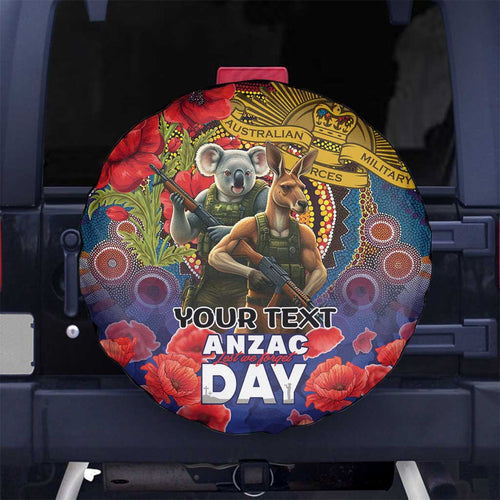 Kangaroo Koala Soldier ANZAC Personalised Spare Tire Cover Camouflage Motif