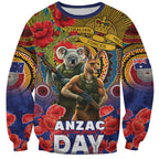 Kangaroo Koala Soldier ANZAC Personalised Sweatshirt Camouflage Motif