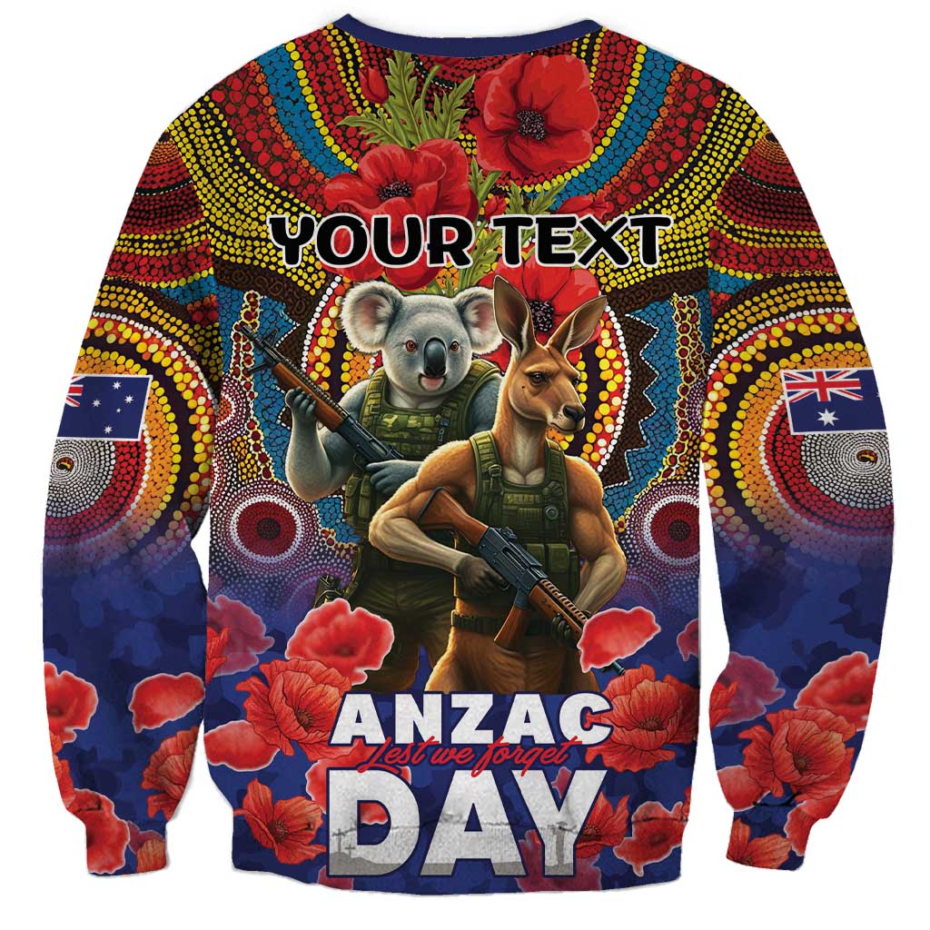 Kangaroo Koala Soldier ANZAC Personalised Sweatshirt Camouflage Motif