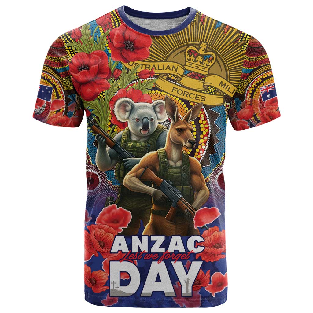 Kangaroo Koala Soldier ANZAC Personalised T Shirt Camouflage Motif