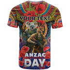 Kangaroo Koala Soldier ANZAC Personalised T Shirt Camouflage Motif