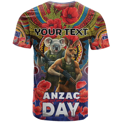 Kangaroo Koala Soldier ANZAC Personalised T Shirt Camouflage Motif