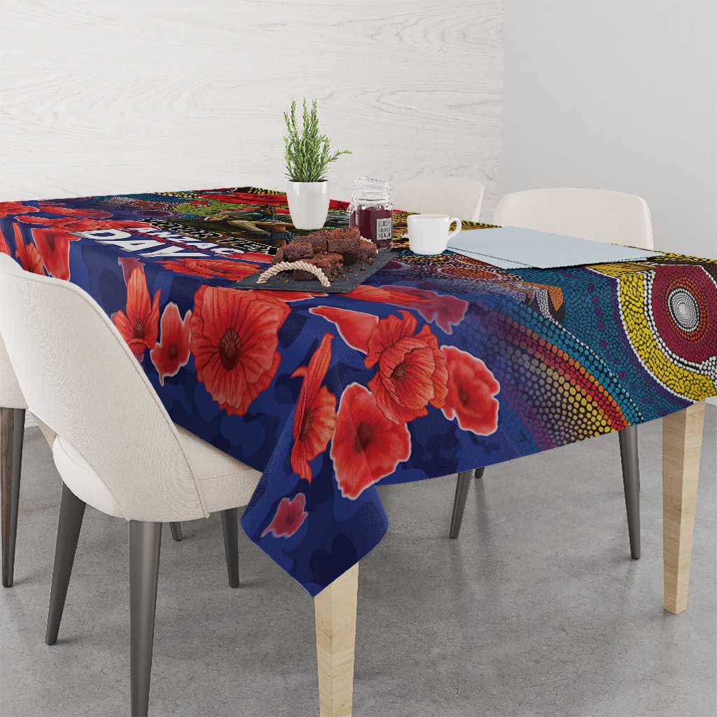 Kangaroo Koala Soldier ANZAC Personalised Tablecloth Camouflage Motif