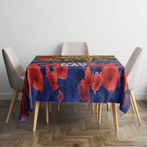 Kangaroo Koala Soldier ANZAC Personalised Tablecloth Camouflage Motif