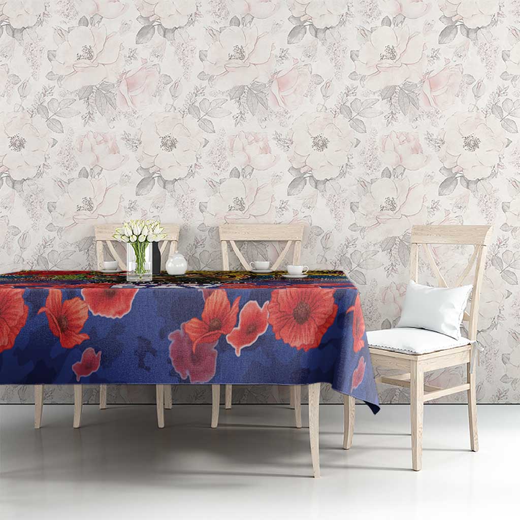 Kangaroo Koala Soldier ANZAC Personalised Tablecloth Camouflage Motif