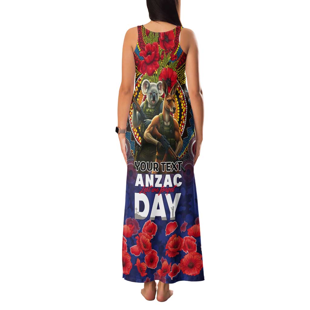 Kangaroo Koala Soldier ANZAC Personalised Tank Maxi Dress Camouflage Motif