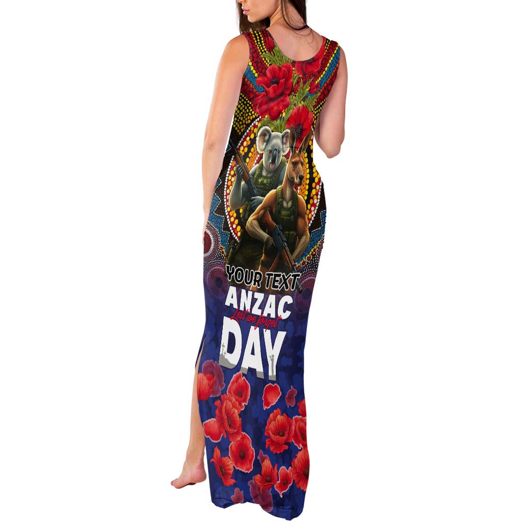 Kangaroo Koala Soldier ANZAC Personalised Tank Maxi Dress Camouflage Motif