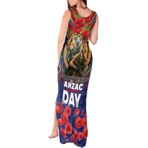 Kangaroo Koala Soldier ANZAC Personalised Tank Maxi Dress Camouflage Motif