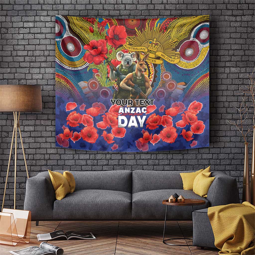 Kangaroo Koala Soldier ANZAC Personalised Tapestry Camouflage Motif