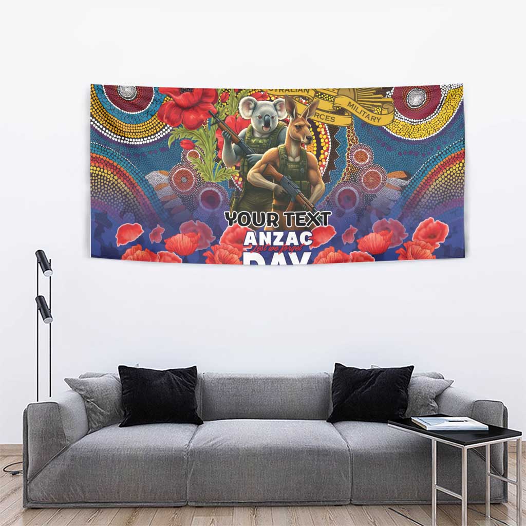 Kangaroo Koala Soldier ANZAC Personalised Tapestry Camouflage Motif