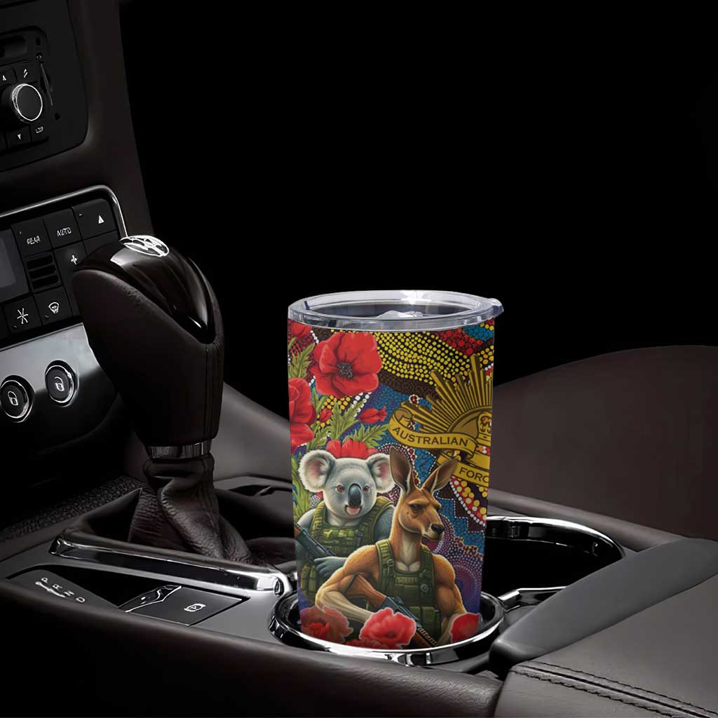 Kangaroo Koala Soldier ANZAC Personalised Tumbler Cup Camouflage Motif