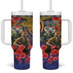Kangaroo Koala Soldier ANZAC Personalised Tumbler With Handle Camouflage Motif