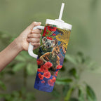 Kangaroo Koala Soldier ANZAC Personalised Tumbler With Handle Camouflage Motif