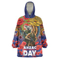 Kangaroo Koala Soldier ANZAC Personalised Wearable Blanket Hoodie Camouflage Motif