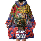 Kangaroo Koala Soldier ANZAC Personalised Wearable Blanket Hoodie Camouflage Motif