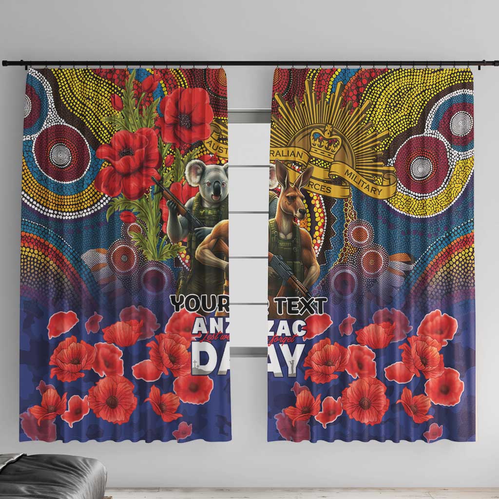 Kangaroo Koala Soldier ANZAC Personalised Window Curtain Camouflage Motif