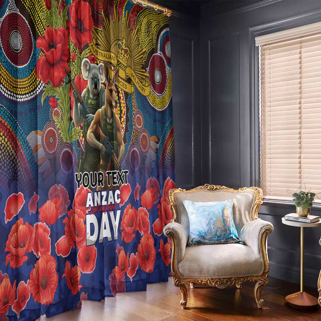 Kangaroo Koala Soldier ANZAC Personalised Window Curtain Camouflage Motif