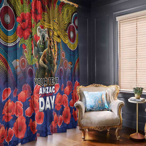 Kangaroo Koala Soldier ANZAC Personalised Window Curtain Camouflage Motif