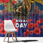 Kangaroo Koala Soldier ANZAC Personalised Window Curtain Camouflage Motif