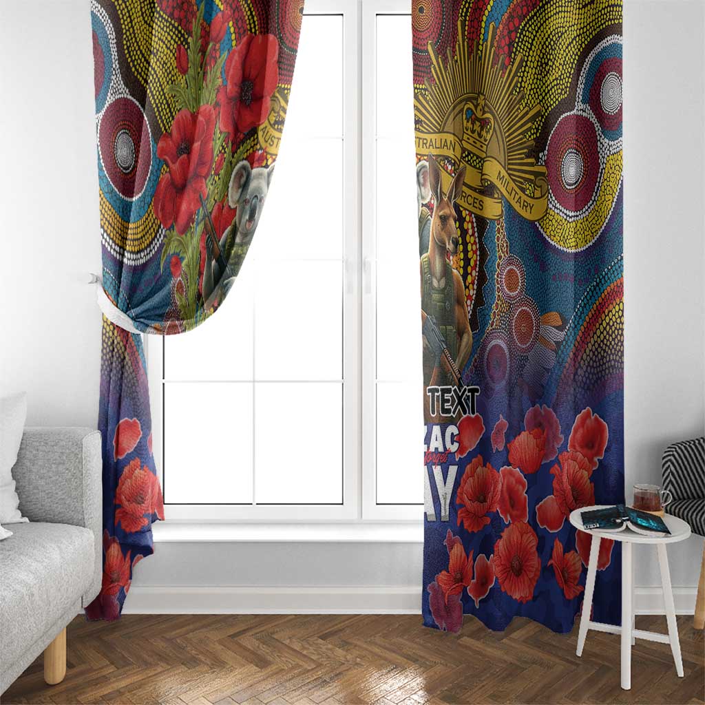 Kangaroo Koala Soldier ANZAC Personalised Window Curtain Camouflage Motif