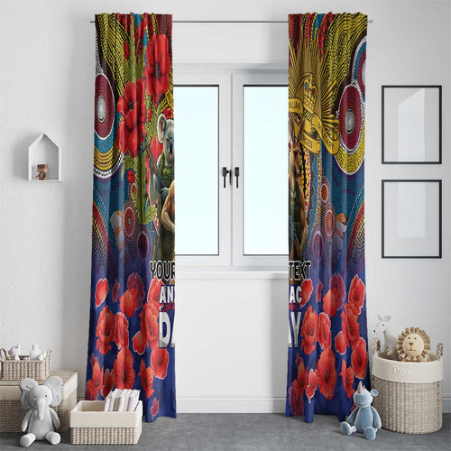 Kangaroo Koala Soldier ANZAC Personalised Window Curtain Camouflage Motif