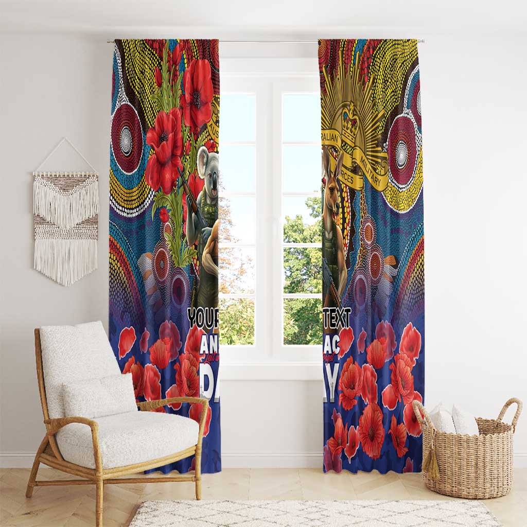 Kangaroo Koala Soldier ANZAC Personalised Window Curtain Camouflage Motif