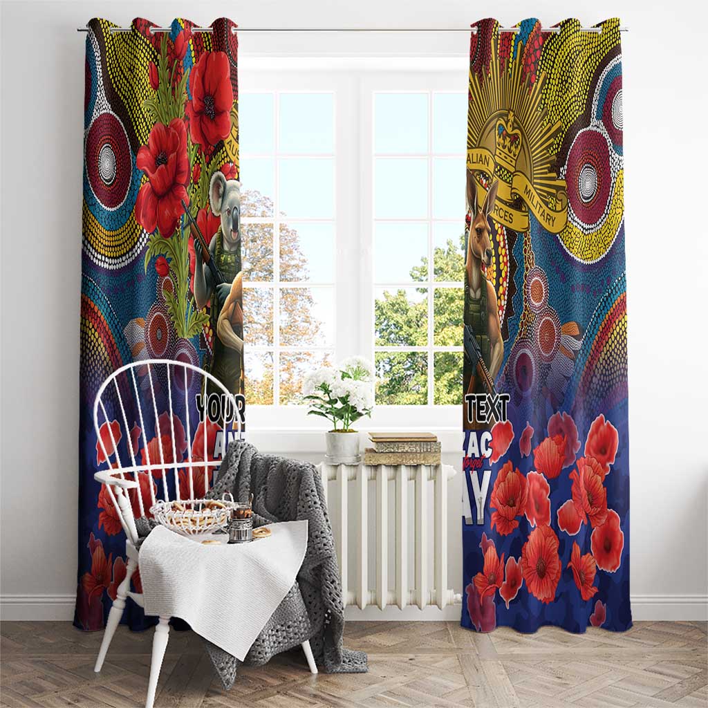 Kangaroo Koala Soldier ANZAC Personalised Window Curtain Camouflage Motif
