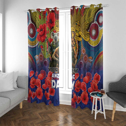 Kangaroo Koala Soldier ANZAC Personalised Window Curtain Camouflage Motif