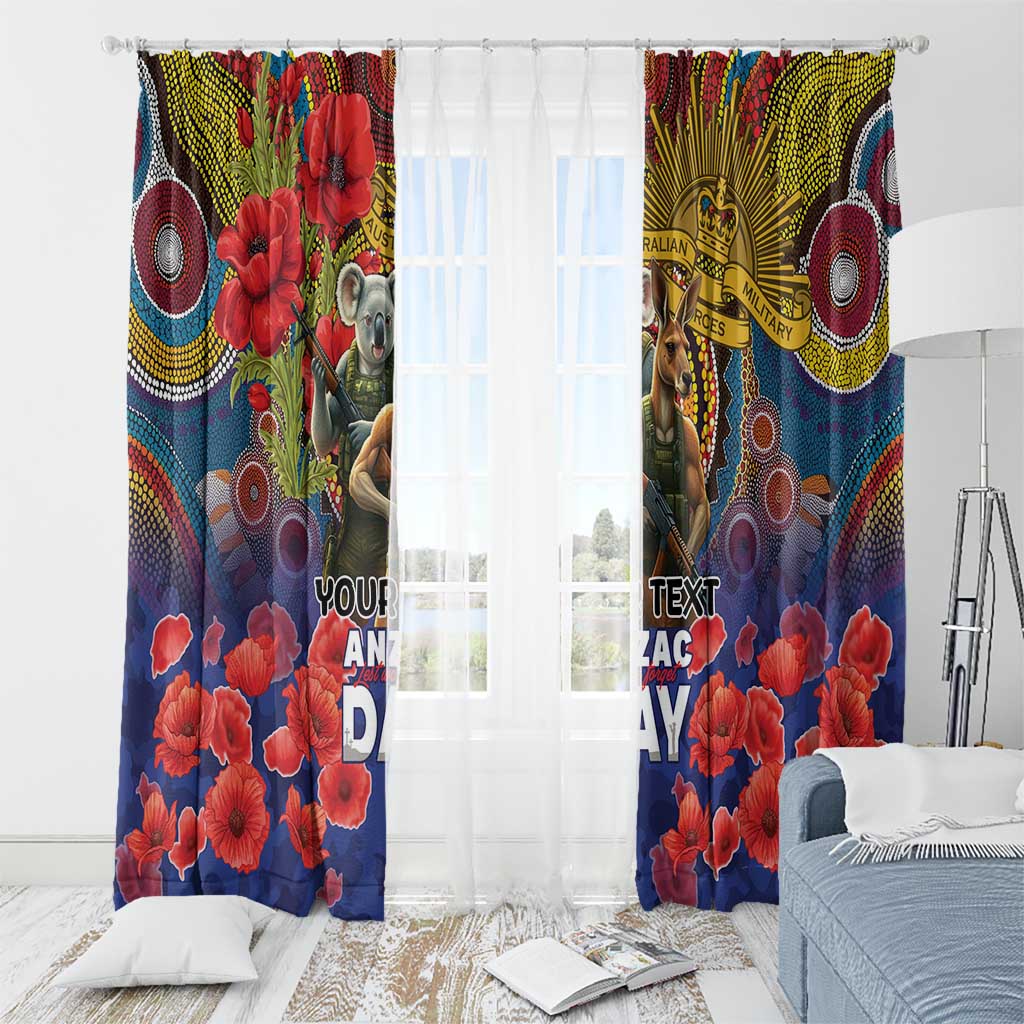 Kangaroo Koala Soldier ANZAC Personalised Window Curtain Camouflage Motif