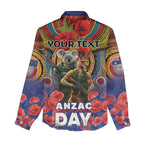 Kangaroo Koala Soldier ANZAC Personalised Women Casual Shirt Camouflage Motif