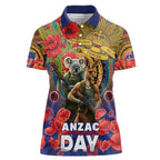 Kangaroo Koala Soldier ANZAC Personalised Women Polo Shirt Camouflage Motif
