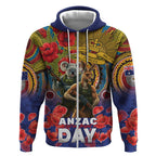 Kangaroo Koala Soldier ANZAC Personalised Zip Hoodie Camouflage Motif