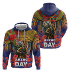 Kangaroo Koala Soldier ANZAC Personalised Zip Hoodie Camouflage Motif