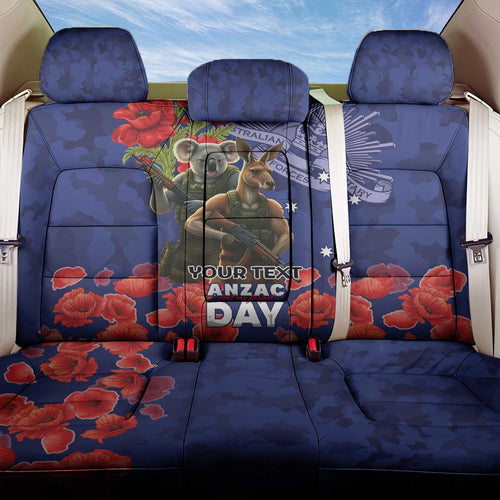 Kangaoo Koala Soldier ANZAC Personalised Back Car Seat Cover Aboriginal Dot Painting