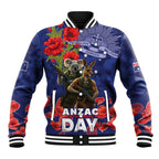 Kangaoo Koala Soldier ANZAC Personalised Baseball Jacket Aboriginal Dot Painting