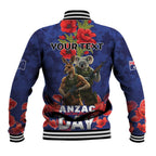 Kangaoo Koala Soldier ANZAC Personalised Baseball Jacket Aboriginal Dot Painting