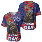 Kangaoo Koala Soldier ANZAC Personalised Baseball Jersey Aboriginal Dot Painting
